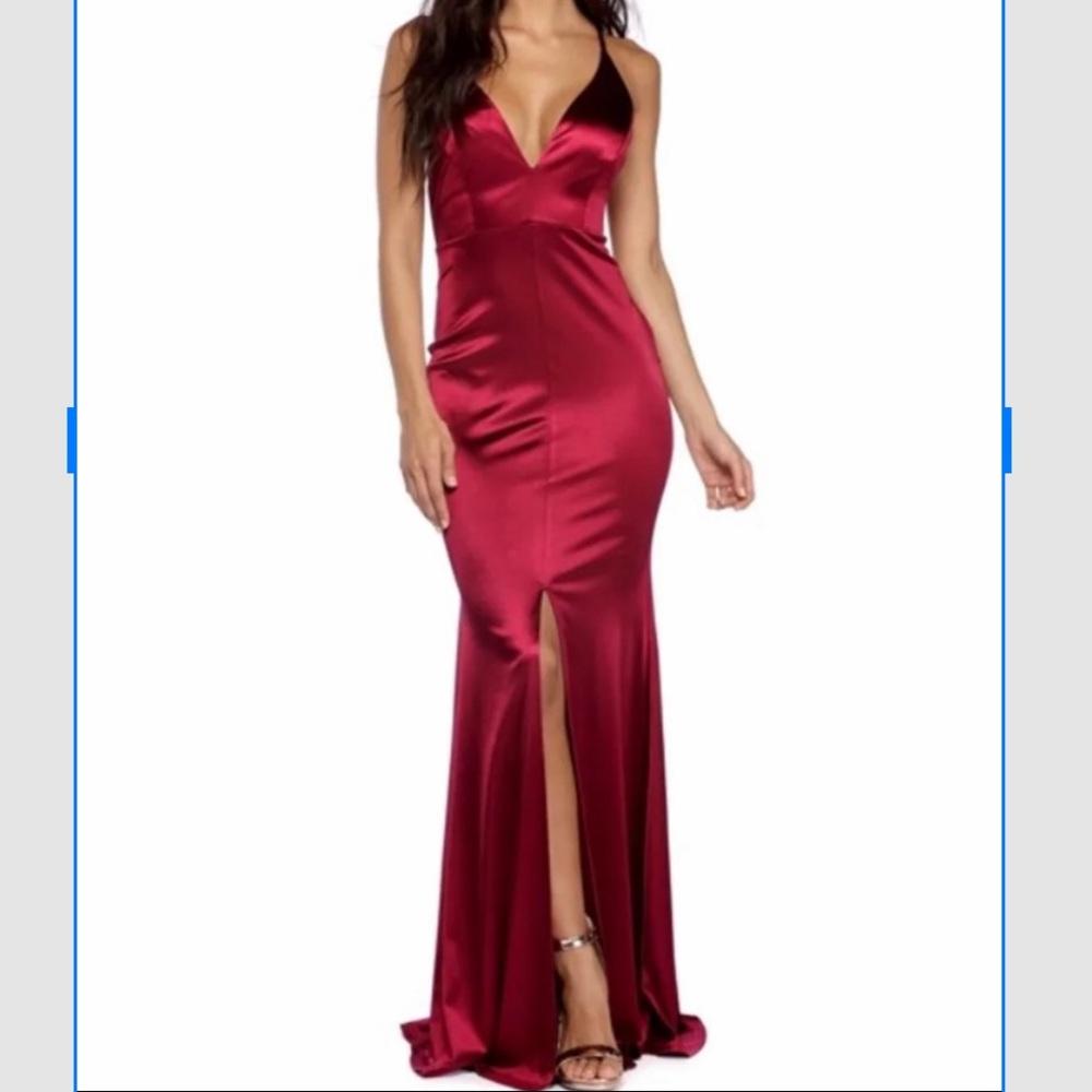 Silky red gown
